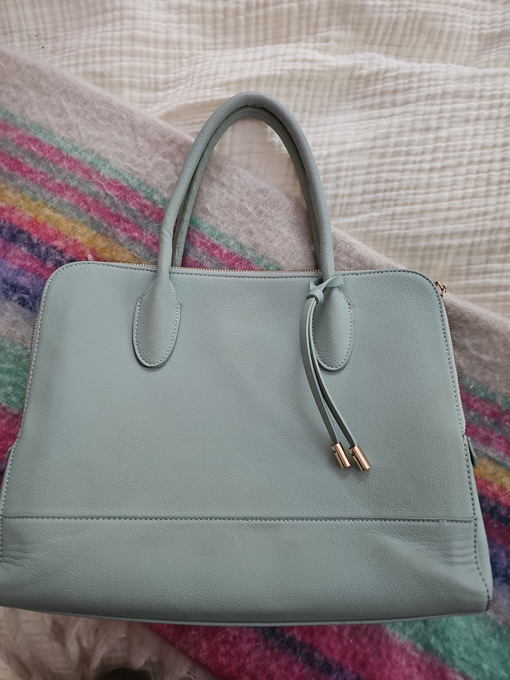 Urban Expressions Mint Green Satchel Tote Purse Vegan Leather Gold Hardware